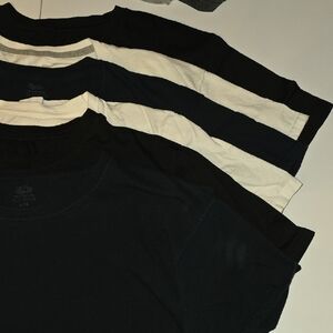 Multiples Black and Cream Short Sleeve Tees